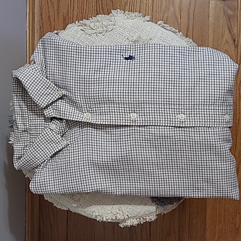 Ralph Lauren longsleve polo- perfect condition ✨️ cream with navy & tan- XL